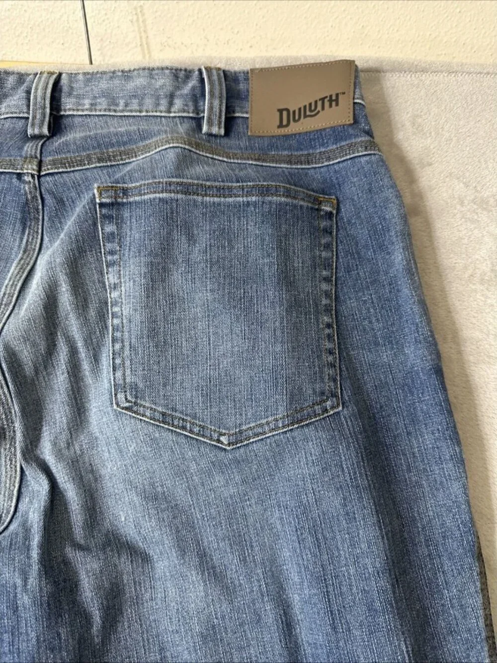 Duluth Trading Flex Ballroom Jeans 38x32 Straight Leg Blue Mens